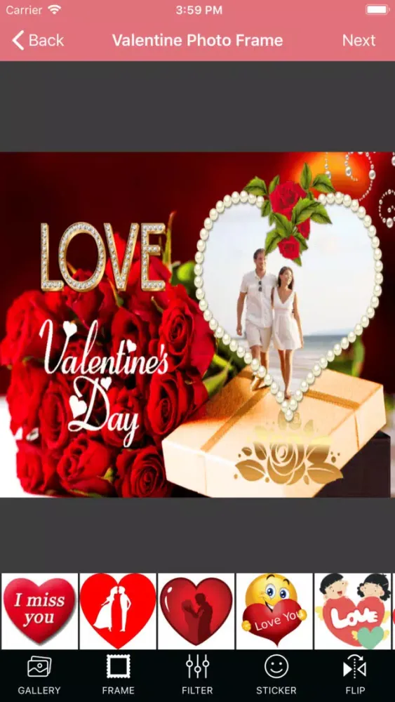 Captures d'écran de Valentines day photo frame