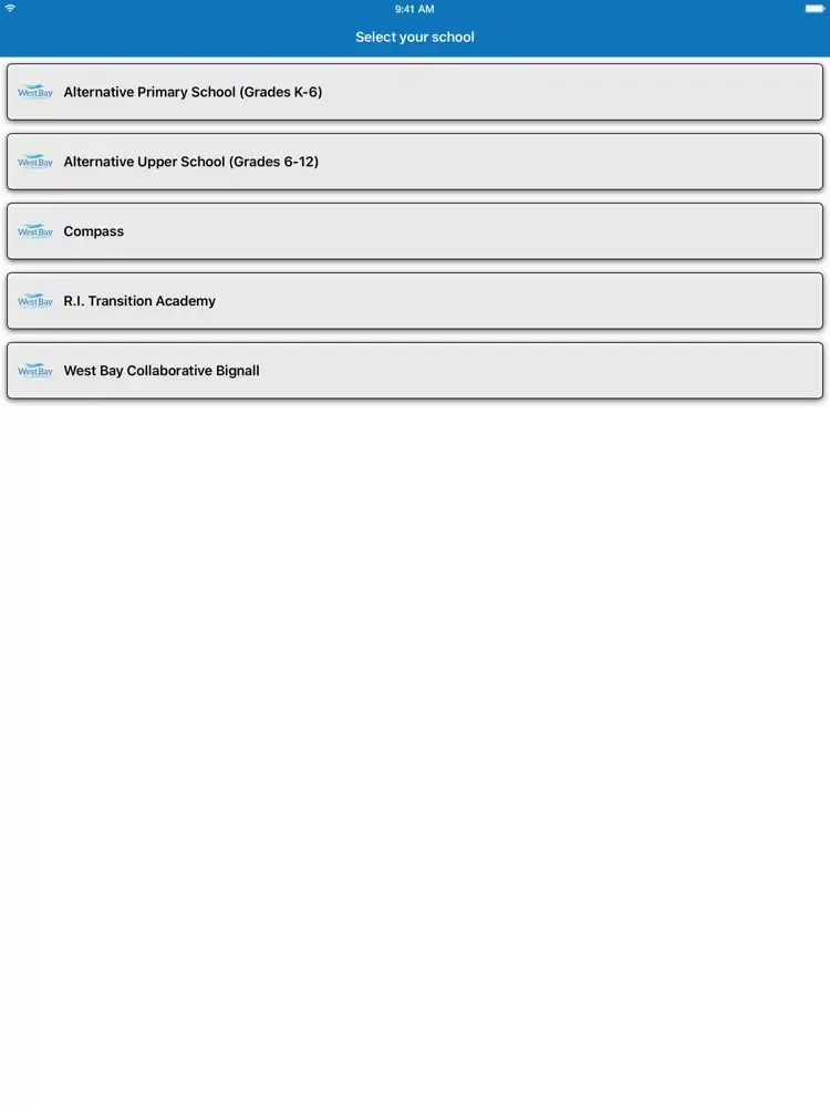 Tangkapan skrin West Bay Collaborative iPad 