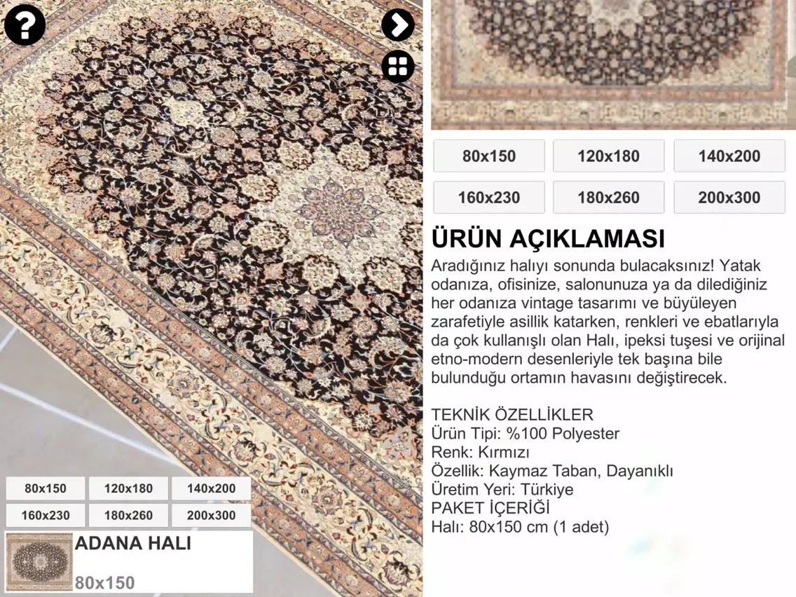 Capturas de tela do Sia Halı iPad 