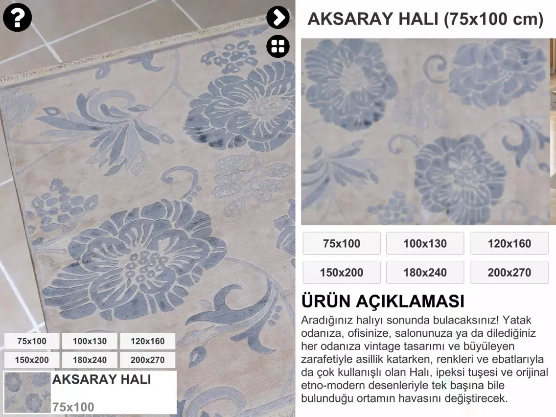 Capturas de tela do Sia Halı iPad 
