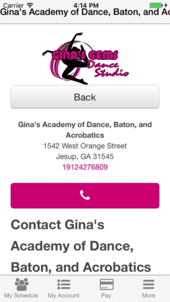 Ảnh chụp màn hình của Gina's Academy of Dance, Baton, and Acrobatics