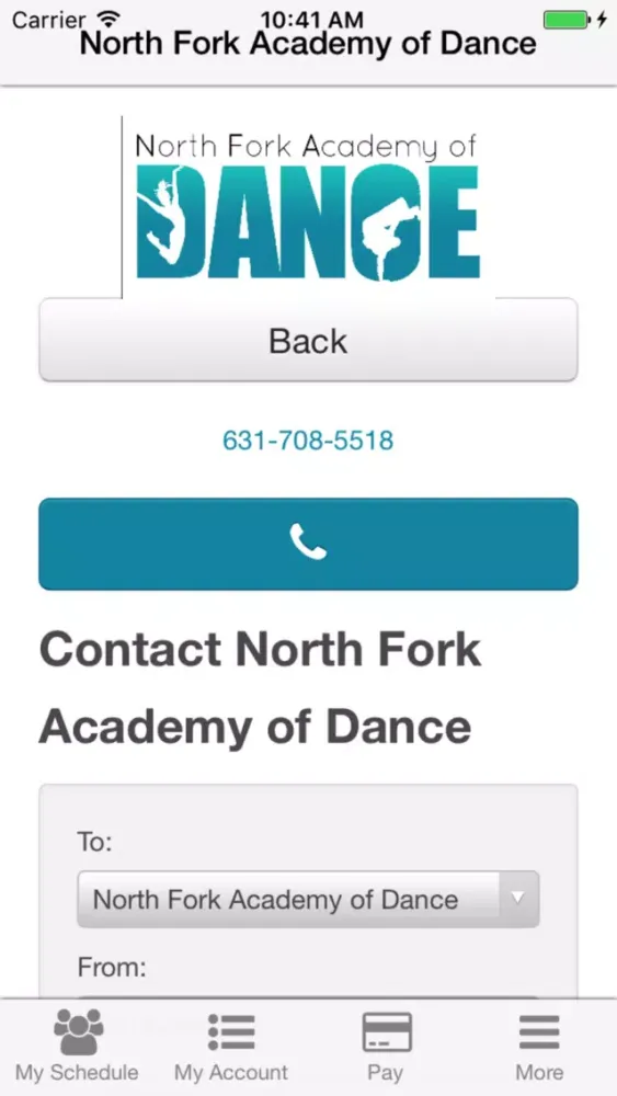 Capturas de tela do North Fork Academy of Dance