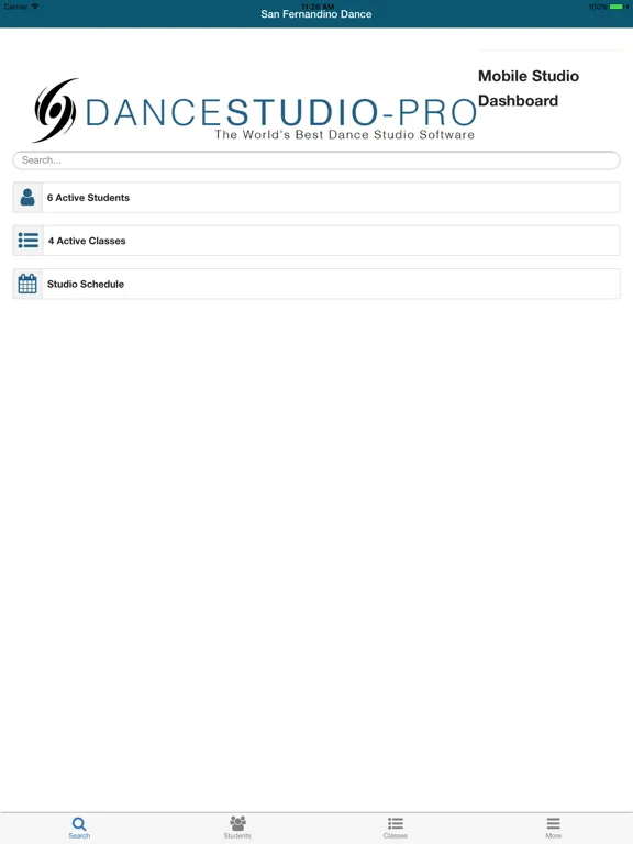 Ảnh chụp màn hình của DanceStudio-Pro Studio Manager iPad 