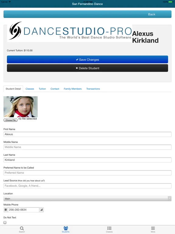 Ảnh chụp màn hình của DanceStudio-Pro Studio Manager iPad 