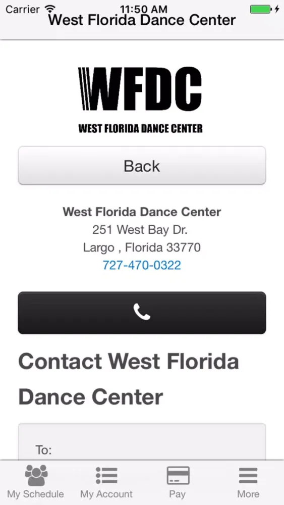 Tangkapan skrin West Florida Dance Center