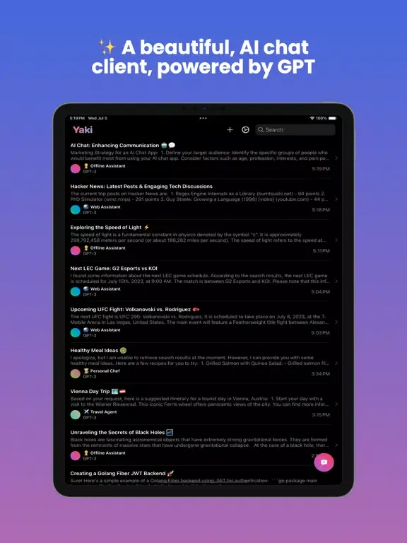 Yaki Chat iPad  سکرین شاٹس