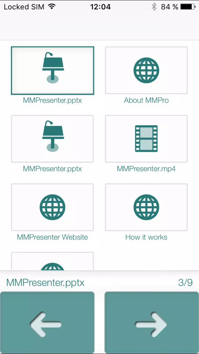 Tangkapan skrin MMPresenter Remote