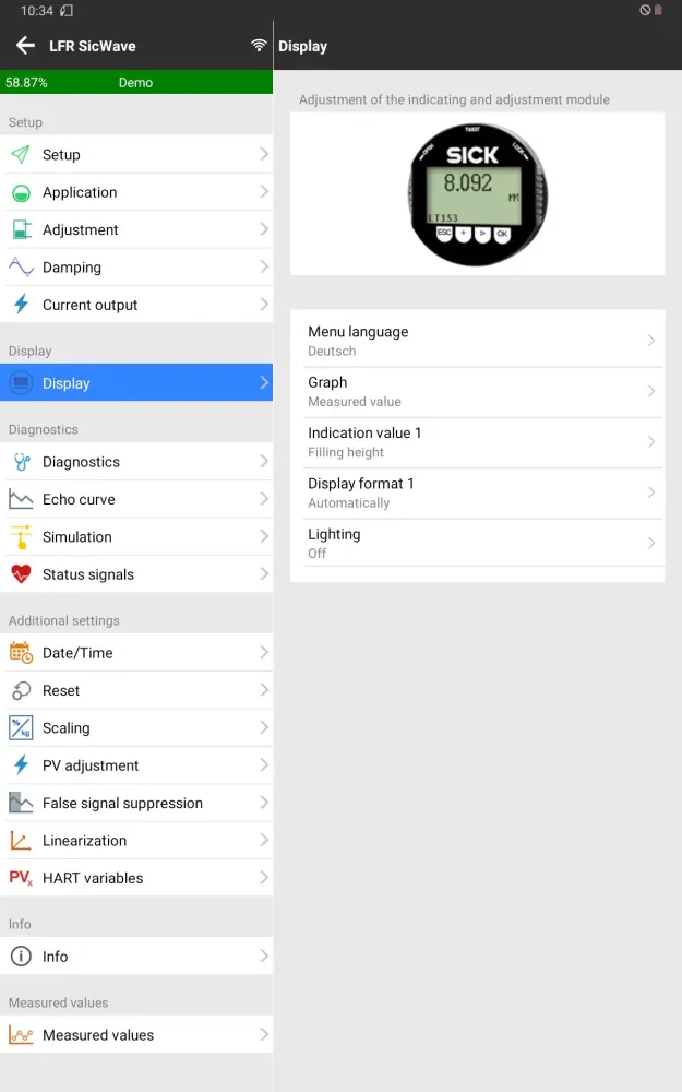 Ảnh chụp màn hình của SICK Smart Assistant