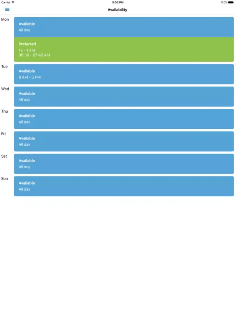 Tangkapan layar Employee Schedules by SICOM iPad 