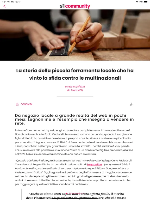 ภาพหน้าจอของ Sì! Community iPad 