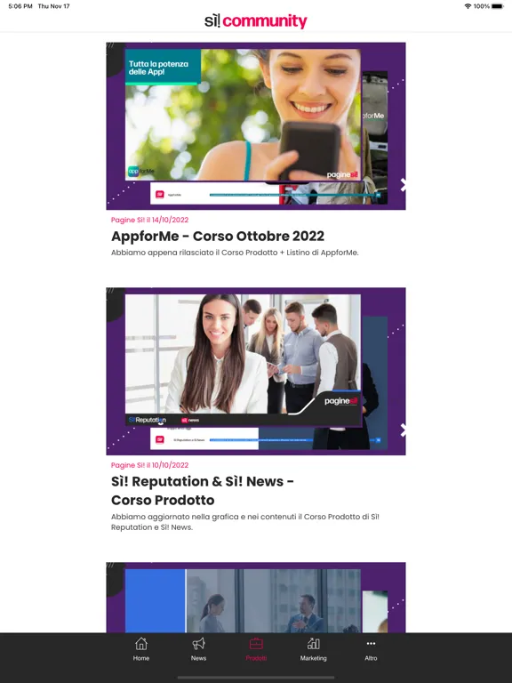 ภาพหน้าจอของ Sì! Community iPad 