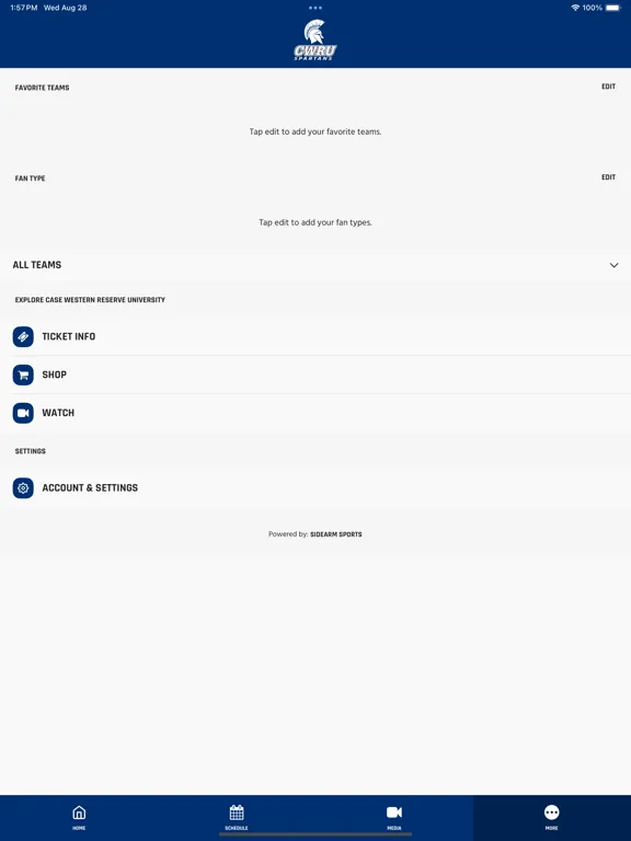 Скриншоты CWRU Spartans iPad 