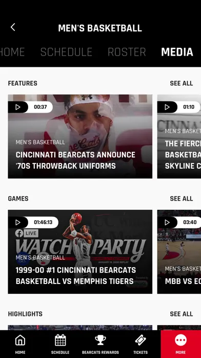 Captures d'écran de Cincinnati Bearcats