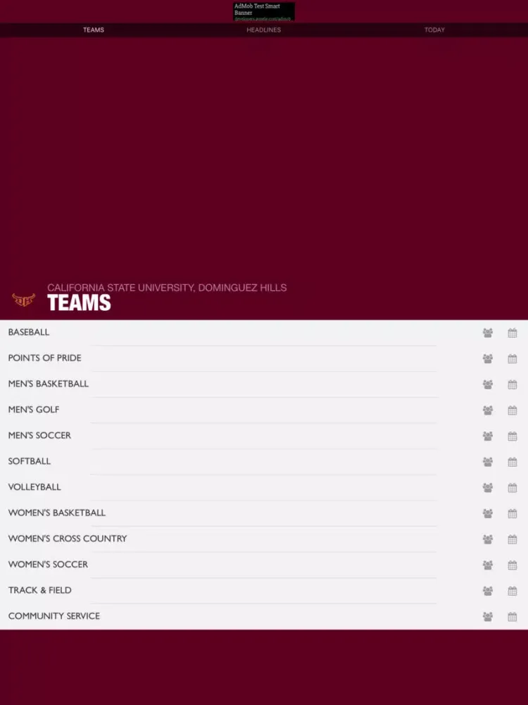 Screenshot di California State University, Dominguez Hills Toros iPad 