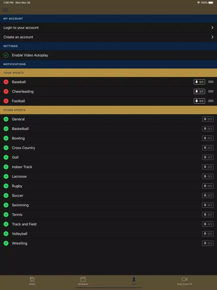 Holy Cross School Athletics iPad  Screenshots