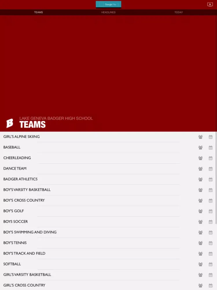 Lake Geneva Badger High School Badgers iPad  Screenshots