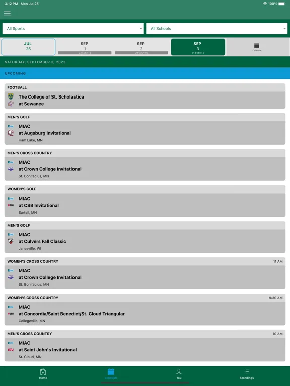 MIAC Athletics iPad 应用截图
