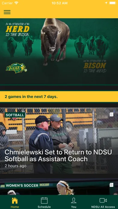 NDSU Athletics 스크린샷