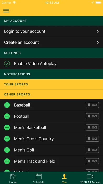 NDSU Athletics 스크린샷