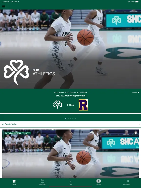 Zrzuty ekranu SHC Athletics iPad 