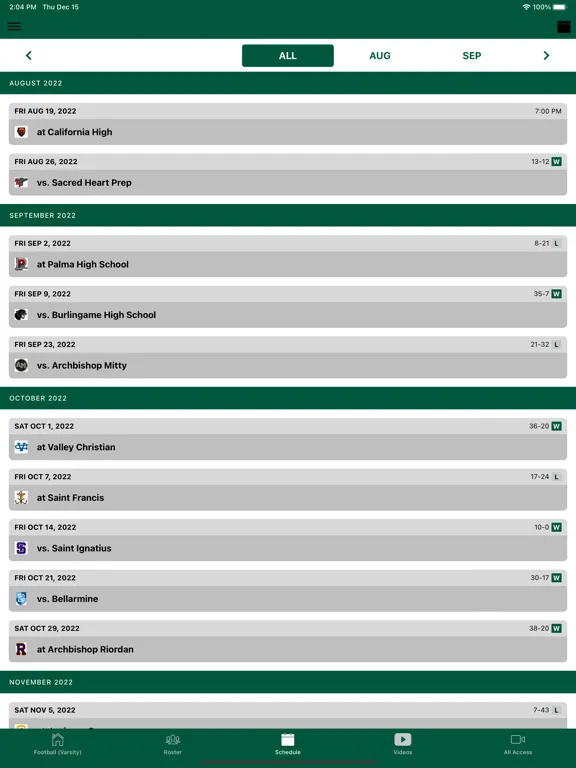 Zrzuty ekranu SHC Athletics iPad 