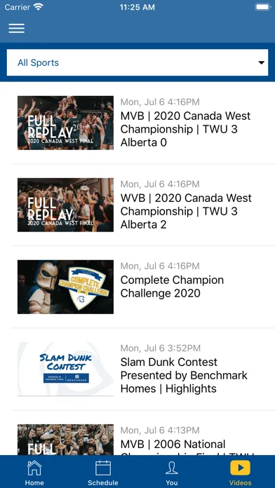 Capturas de tela do Trinity Western Spartans