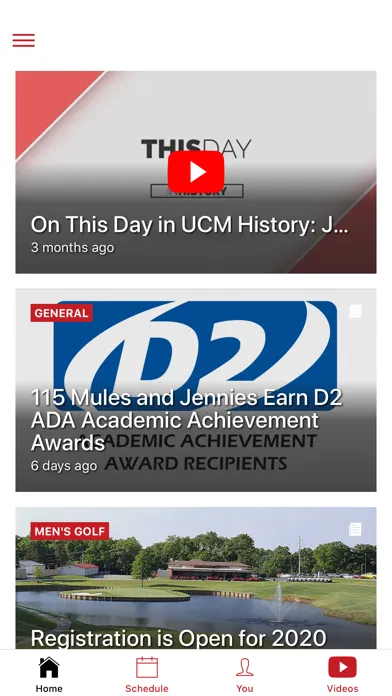 Captures d'écran de UCM Athletics