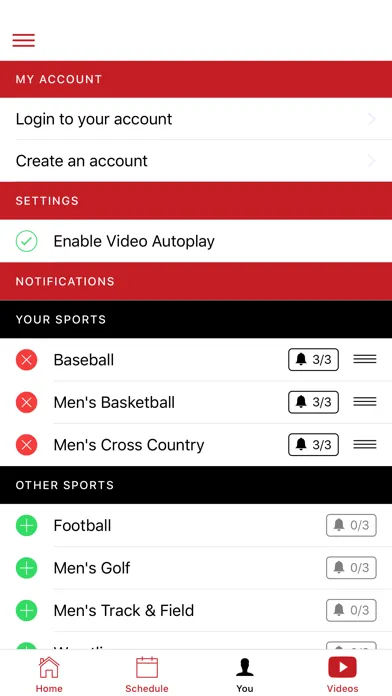 Captures d'écran de UCM Athletics