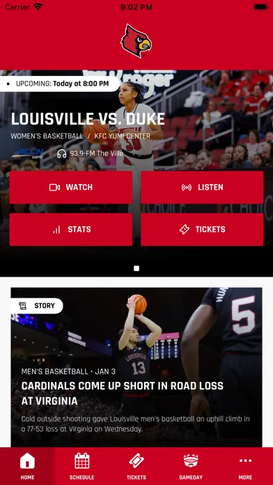 Tangkapan skrin Louisville Cardinals