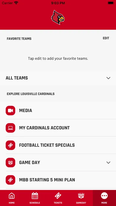 Tangkapan skrin Louisville Cardinals