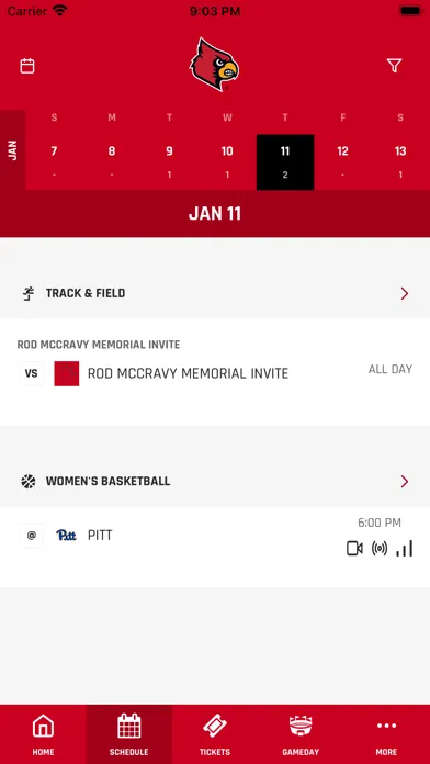 Tangkapan skrin Louisville Cardinals