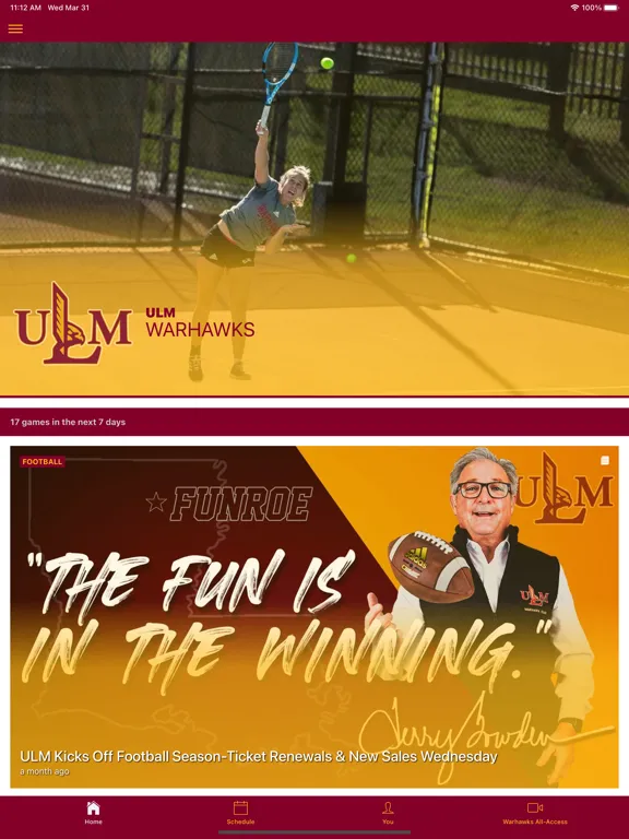 ULM Warhawks iPad  Screenshots