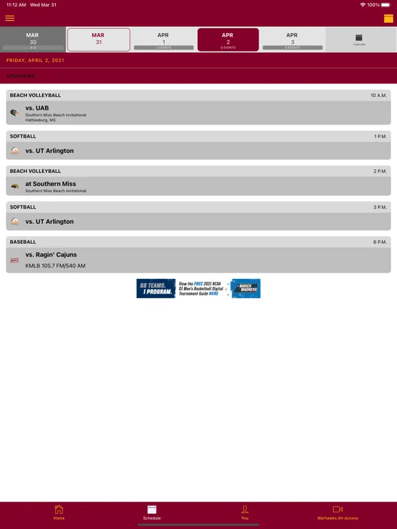 ULM Warhawks iPad  Screenshots
