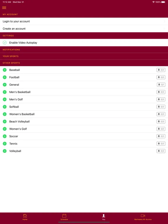 ULM Warhawks iPad  Screenshots