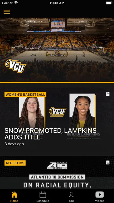Capturas de tela do VCU Athletics