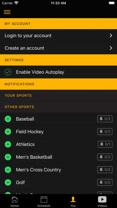 Capturas de tela do VCU Athletics