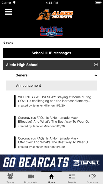 Aledo Bearcats Athletics Screenshots