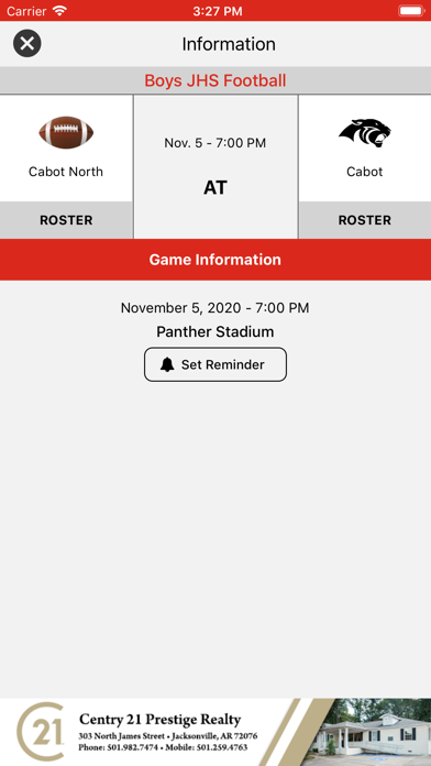 ภาพหน้าจอของ Cabot Panthers Athletics