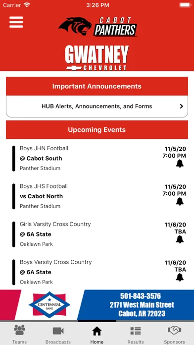 Cabot Panthers Athletics स्क्रीनशॉट