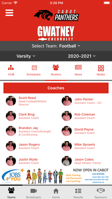ภาพหน้าจอของ Cabot Panthers Athletics