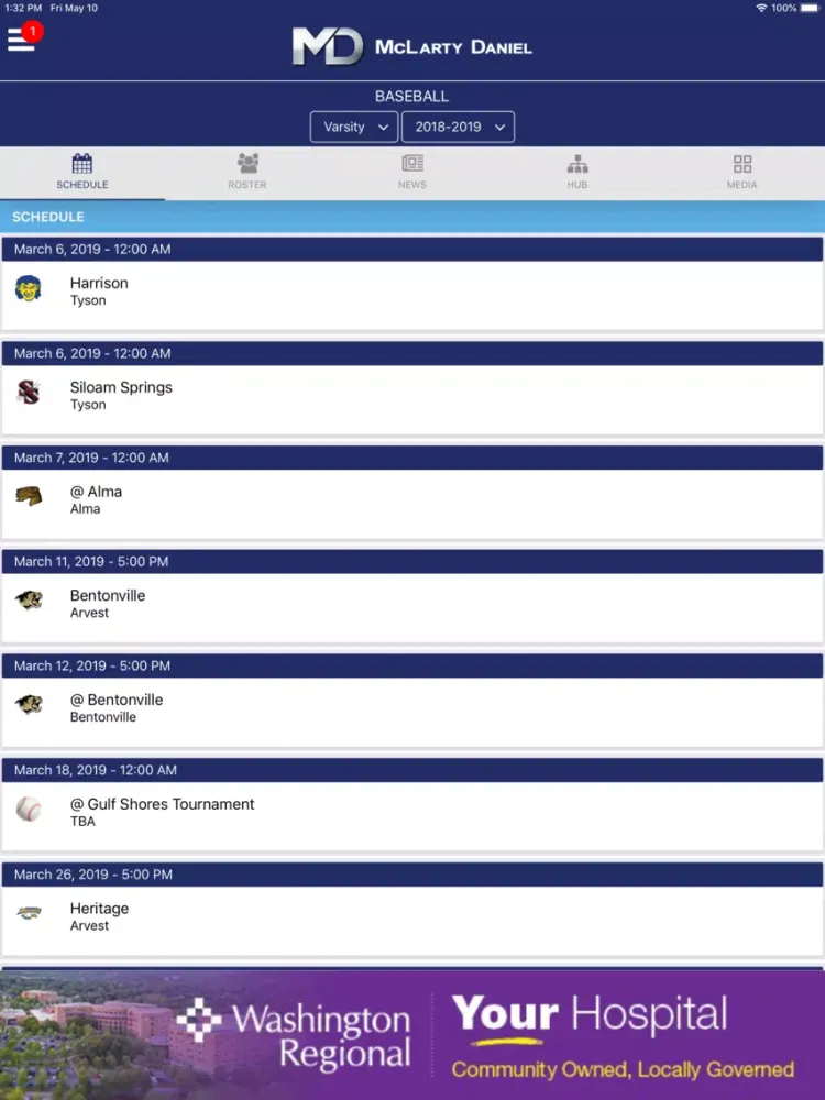 Capturas de tela do Har-Ber Wildcats Athletics iPad 
