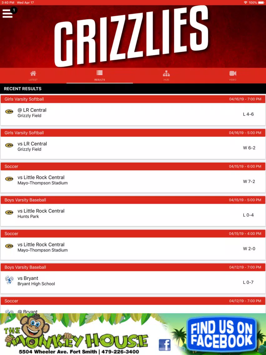 Northside Grizzlies Athletics iPad 应用截图