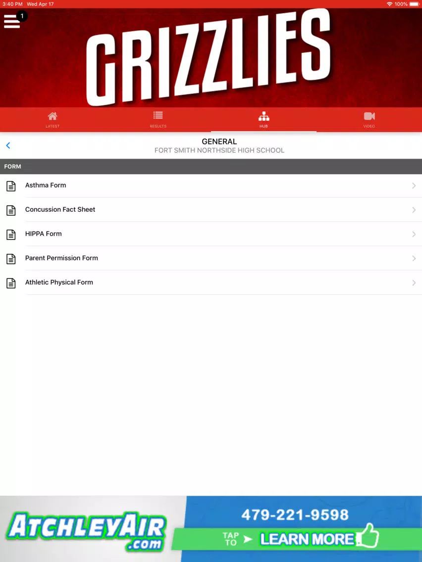 Northside Grizzlies Athletics iPad 应用截图