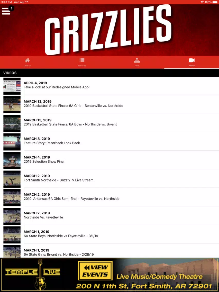 Northside Grizzlies Athletics iPad 应用截图
