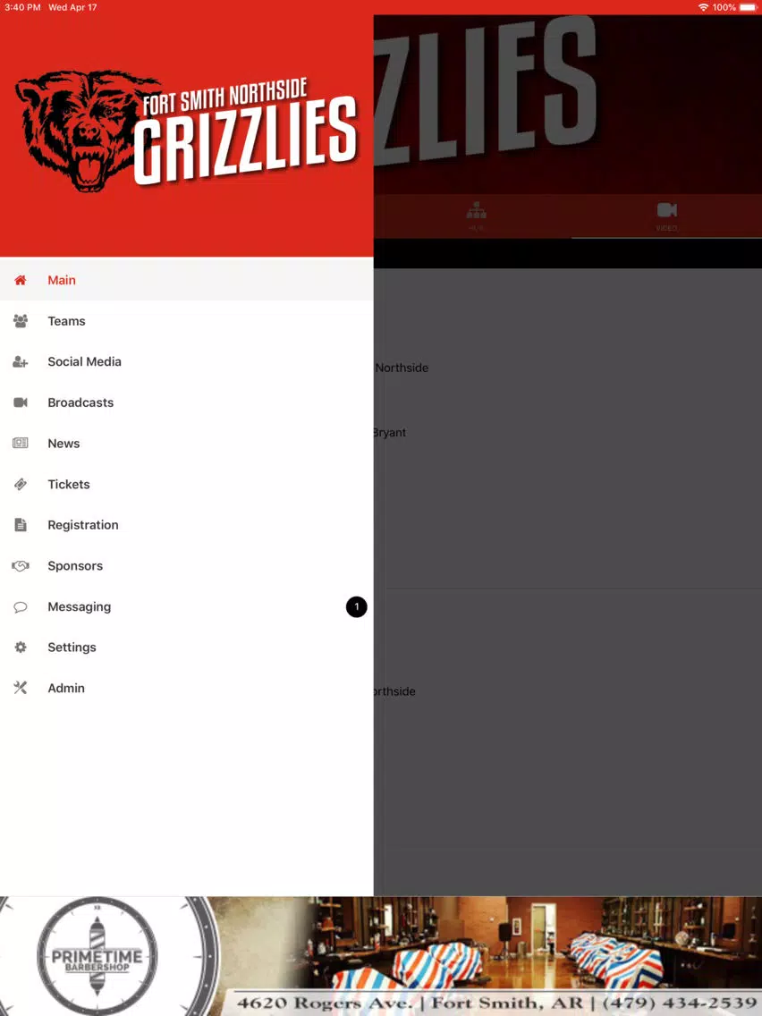 Northside Grizzlies Athletics iPad 应用截图