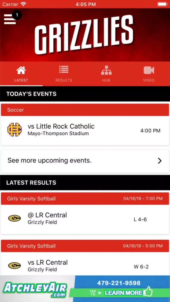 Tangkapan skrin Northside Grizzlies Athletics