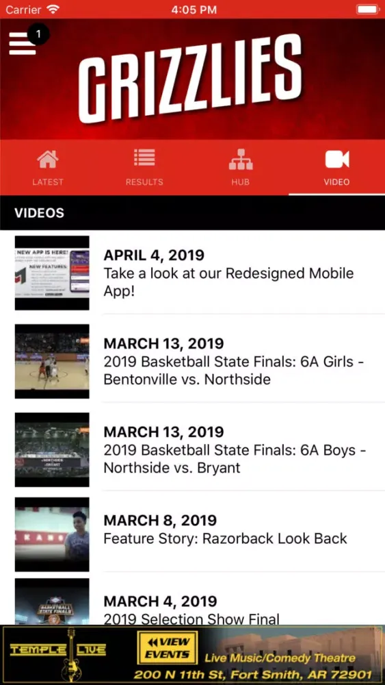 Tangkapan skrin Northside Grizzlies Athletics