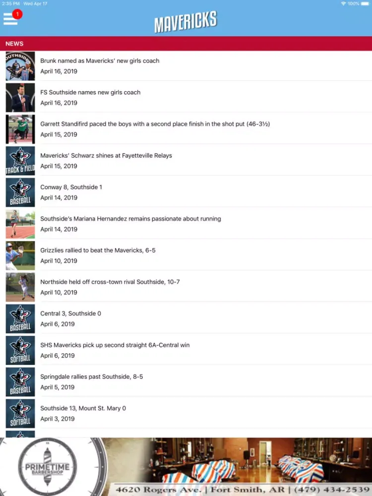 Southside Mavericks Athletics iPad  Screenshots