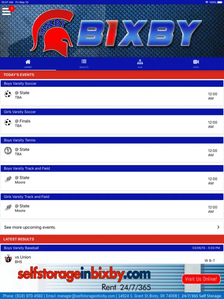 Capturas de tela do Bixby Spartan Athletics iPad 
