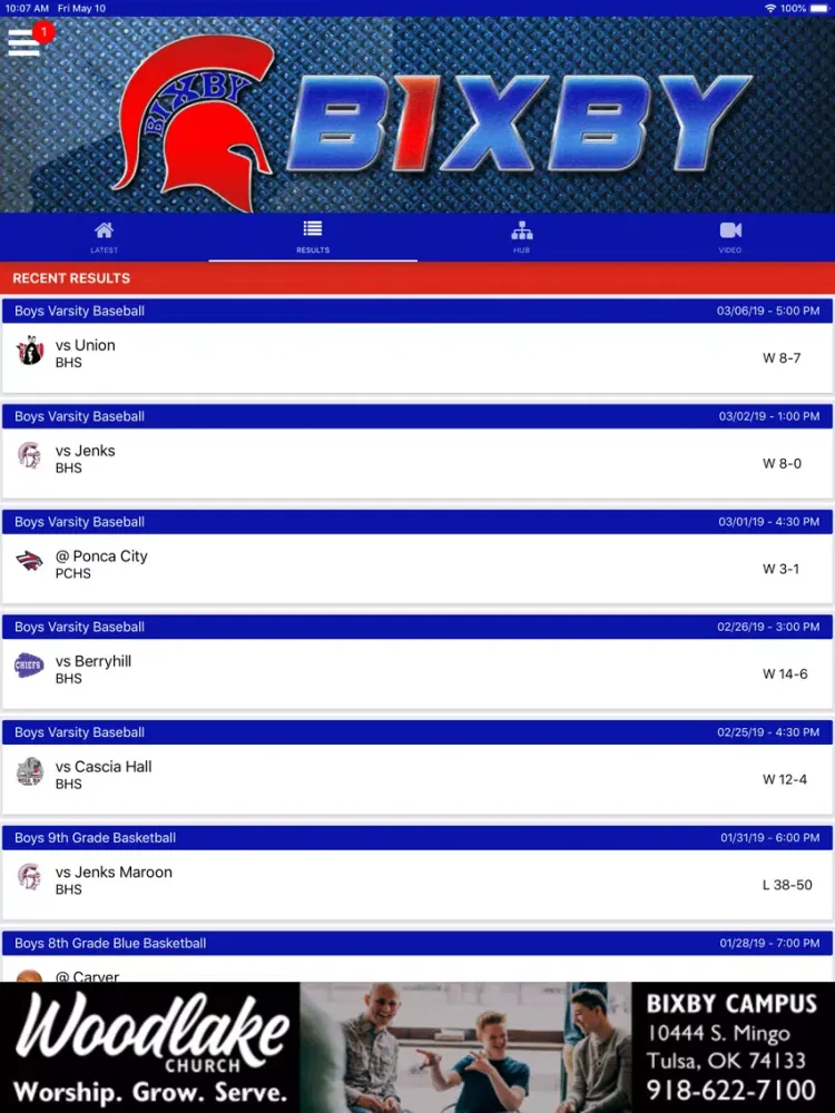 Capturas de tela do Bixby Spartan Athletics iPad 
